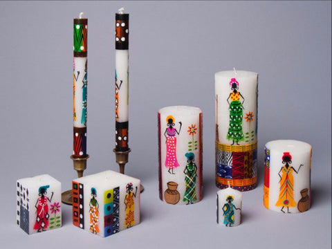 South Africa PAIR OF TAPERS Candles - African Ladies