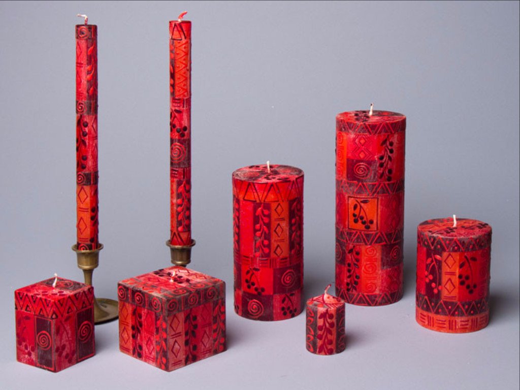 South Africa PAIR OF TAPERS Candles - Berry Blaze