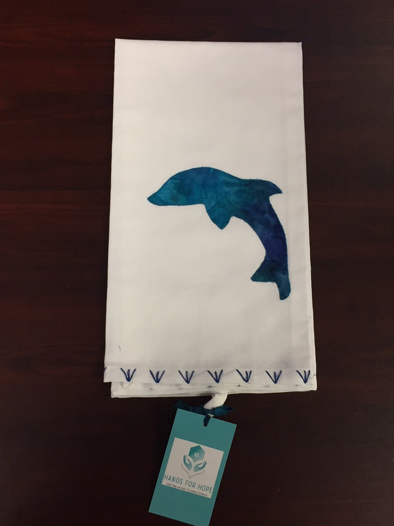 Tea Towel - Dolphin - Dark Blue