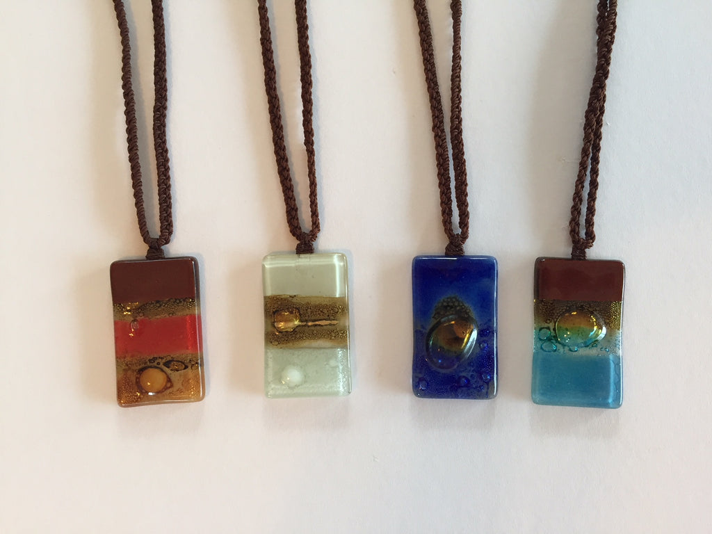 Fused Glass Rectangle Necklace