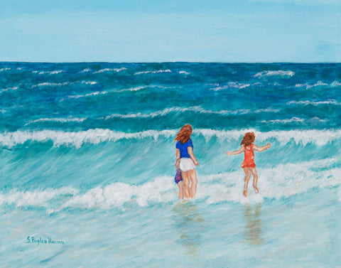 Giclee Art Print - Playing in the Sea