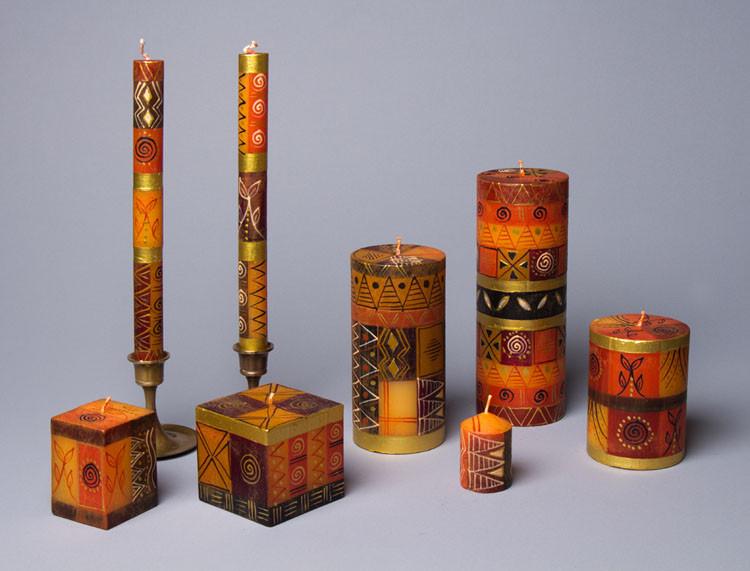 South Africa PAIR OF TAPERS Candles - Safari Gold