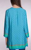 Tunic - Turquoise Silk - Hand Embroidered